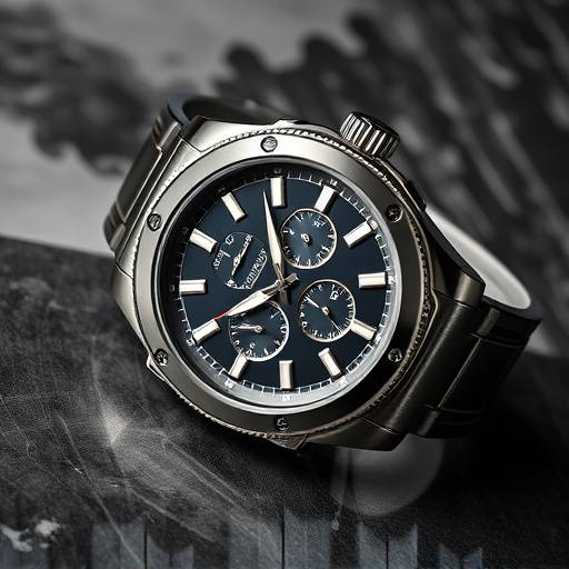 Product shot of a luxury watch on a marble surface, highlighting its intricate details, Los Angeles.